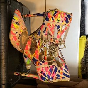 Never worn before colorful heels